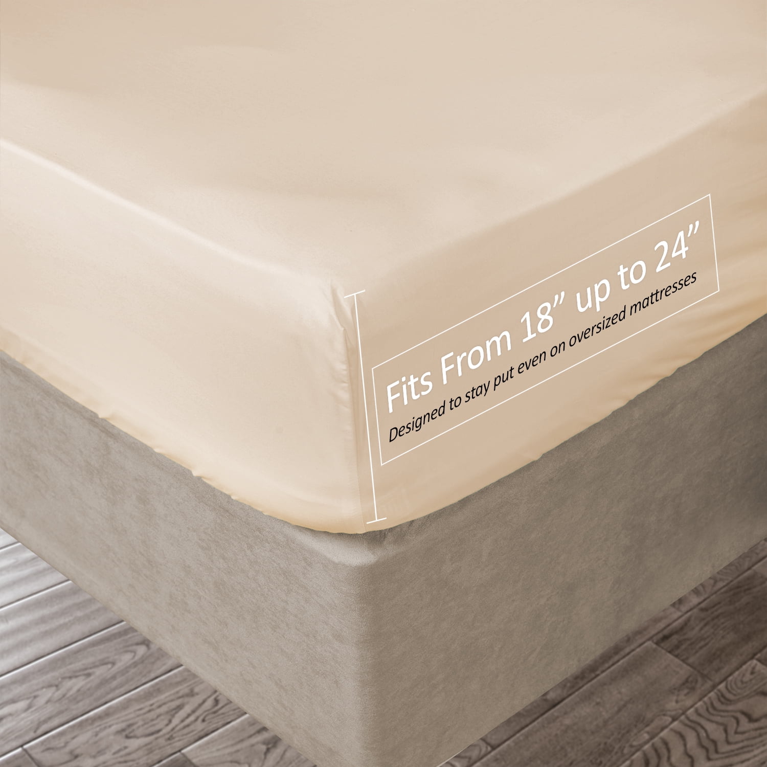 Clara Clark 18” 21” Inch Deep Pocket Fitted Sheet for High Mattress