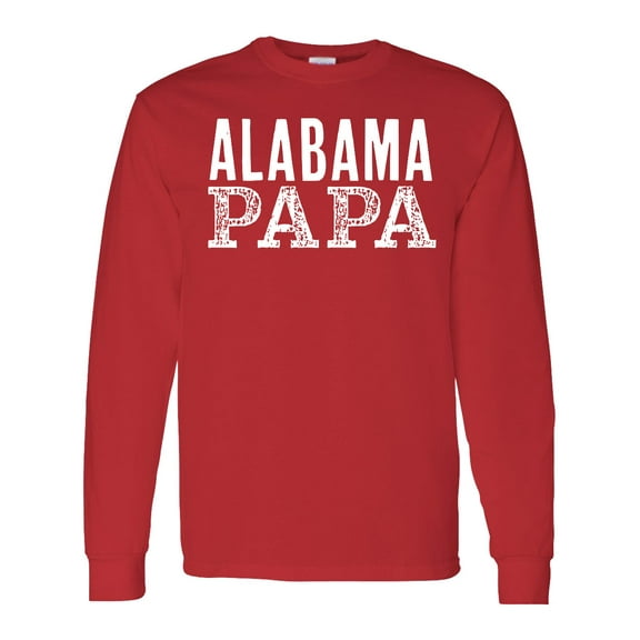 Inktastic Alabama Papa Distressed White Text Long Sleeve T-Shirt