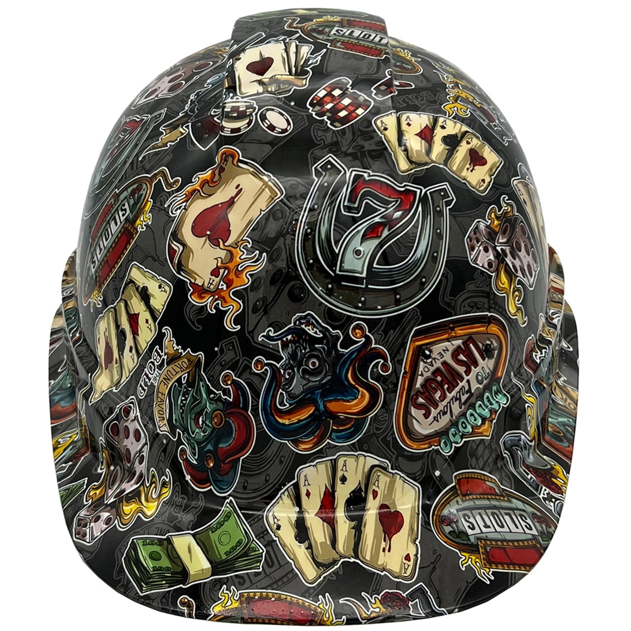 Vegas Baby Hydro Dipped Hard Hats Cap Style Design with 4 Pt Suspension