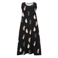 thumbnail image 4 of CHOK Robe Longue Ample Sans Manches en Coton et Lin pour Femmes, Robe d'Été Décontractée Unie, Robe de Plage avec Poches, 4 of 5