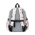 thumbnail image 3 of Cat and Heart White Pattern Cute School Backpack with Padded Back and Adjustable Shoulder Straps 13.4"x11"x4.7", 3 of 5