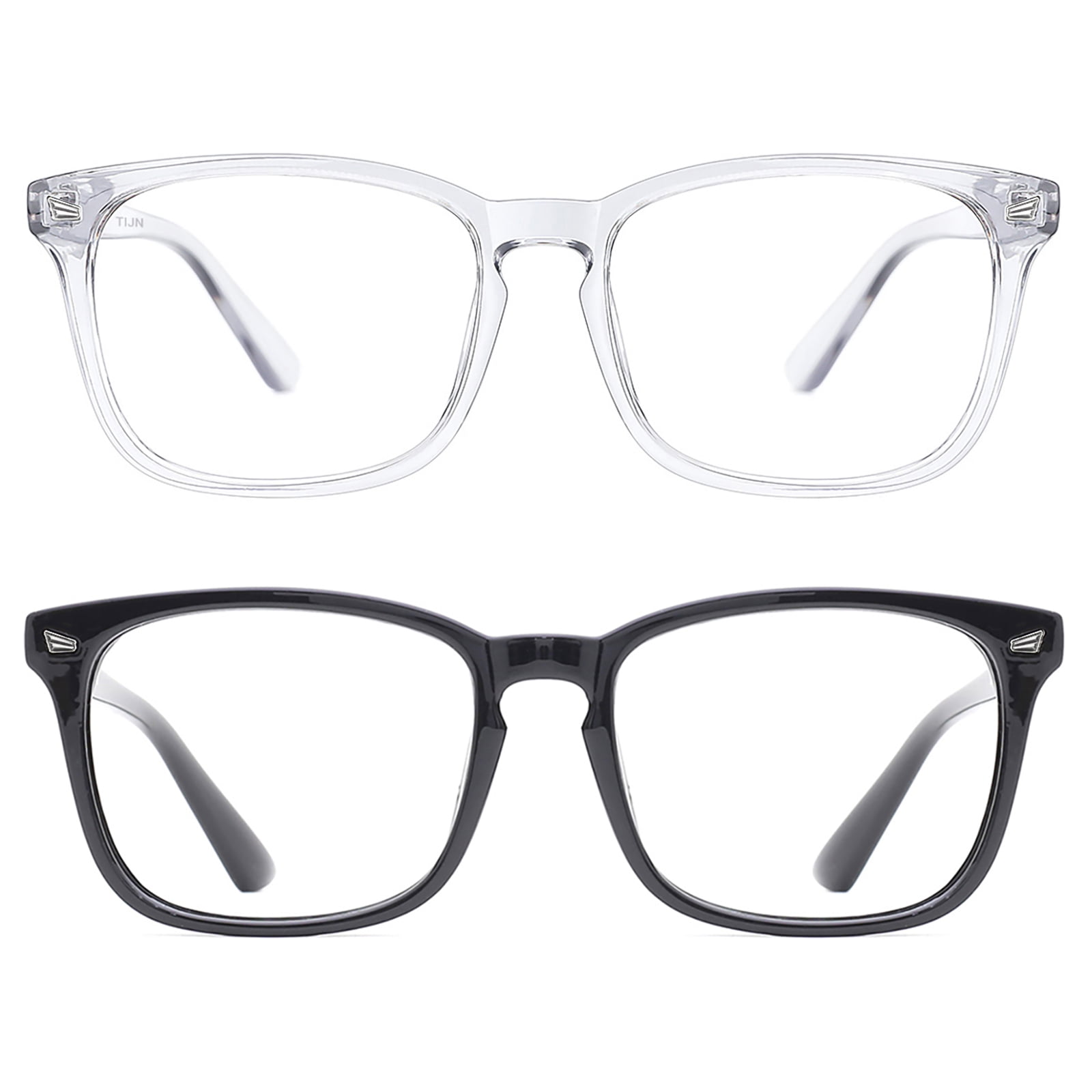 TIJN Unisex Stylish Square Fake Glasses Optical Eyewear Clear Lens Women Men Computer Eyeglasses 