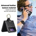 thumbnail image 6 of Allytechgroup Galaxy Flip 3 Case with Ring Holder Stand, Premium PU Leather Stylish Shockproof Anti-Scratch Portable Phone Case Cover for Samsung Galaxy Z Flip 3, Blck Leopard, 6 of 7