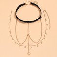 thumbnail image 2 of Verano Oro Metal Corazón Colgante Pierna Cadena Estiramiento Simple Borla Estrellas Muslo Cadena Bikini Luna Cuerpo Muslo Cadena Joyería Para Mujeres (corazón-oro), 2 of 5
