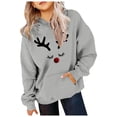 thumbnail image 2 of Tanghaowl Boys Sweatshirts Boys Long Sleeve Crewneck Print Sweatshirt Soft Lined Thermal Pullover Top for Kids Winter Holiday Casual Wear Grey 11-12 Years, 2 of 4