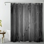 HVEST Farmhouse Grey Wood Shower Curtain Decor,Vintage Western Country Rustic Wood Board Shower Curtains for Bathroom 60X72 inch Polyester Fabric Bathroom Decoration Bath Curtains Hooks Included