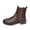 Brown, variant on Women's Chelsea Ankle Boots Faux Leather Round Toe Low Heel Non Slip Comfort Plus Size Winter Booties