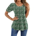 thumbnail image 3 of Fantaslook Blouses for Women Pleated Short Sleeve Tunic Tops Dressy Casual Summer Shirts, 3 of 8