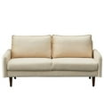 thumbnail image 2 of Pemberly Row Velvet Sofa Modern Couch with Wooden Legs for Living Room in Beige, 2 of 10