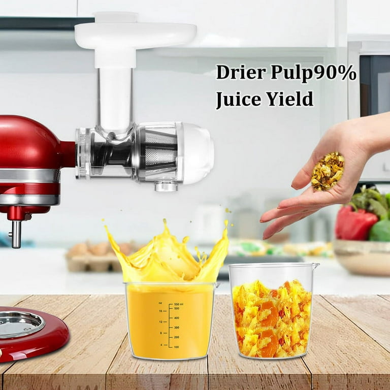Wrea Food Grinder Attachment & Slicer Shredder Attachment & Pasta Press  Attachment & Juicer Attachment Set for KitchenAid Stand Mixer 4 Sets  Kitchen Accessories Kit 