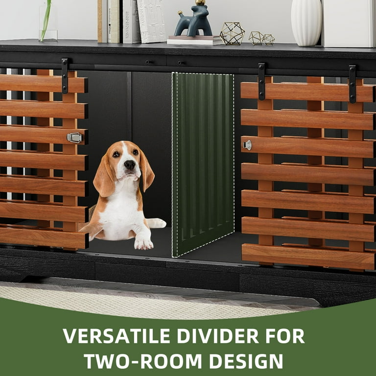 Uforic 71-inch Heavy Duty Pet Furniture Crate, Dual Kennel Table