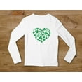 thumbnail image 3 of Women Irish Shamrock Green Clovers Heart St Patricks Day Pride Proud Irish Gift Long Sleeve T Shirt, 3 of 6