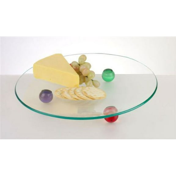 Badash Handcrafted Lead-free Glass Goldleaf Trimmed Oval Wavy Platter QGM23760