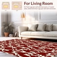 thumbnail image 2 of ODIKA 3'x5' Machine Washable Non-Slip Area Rug, Natural Cowhide Inspired High Traffic Rug, Maroon, 304956, 2 of 7