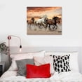 thumbnail image 4 of Canvas Wall Art Black White Brown Trot On Sunset Desert Animal Painting Wall Decor Print Picture Framed Bedroom Decoration, 4 of 4