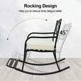 thumbnail image 5 of Ktaxon Outdoor Metal Rocking Chair, Patio Rocking Seating with Cushion & Footrest, Weatherproof Rockeror Porch Deck Garden Balcony, Flower Backrest, 5 of 8