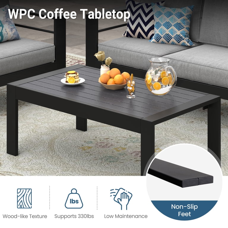 Cozy Home Outdoor Patio Aluminum Coffee Table, 43