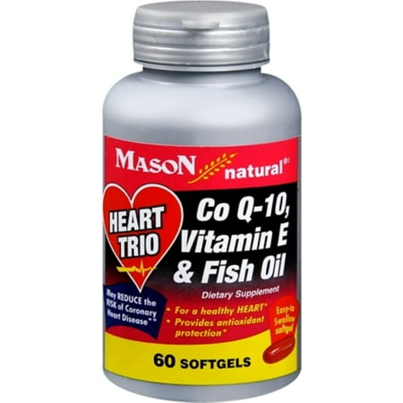 - Mason Natural Heart Trio Co Q-10, Vitamin E and Fish Oil Softgels 60 Soft Gels (Pack of 4)