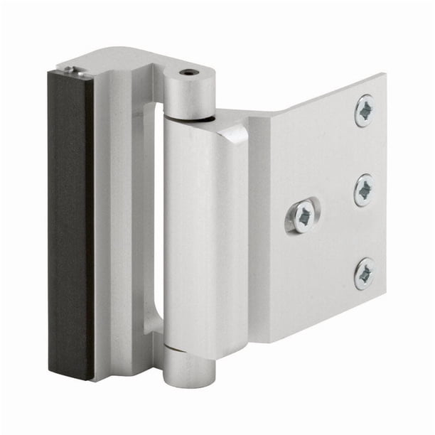 Bloqueador de puertas de entrada Prime-Line de aluminio niquelado satinado, paquete de 1