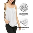thumbnail image 3 of QRIC 2-Pack Women Cami with Built in Bra Cup Summer Casual Flowy Swing Pleated Tank Top with Adjustable Strap, L, 3 of 8