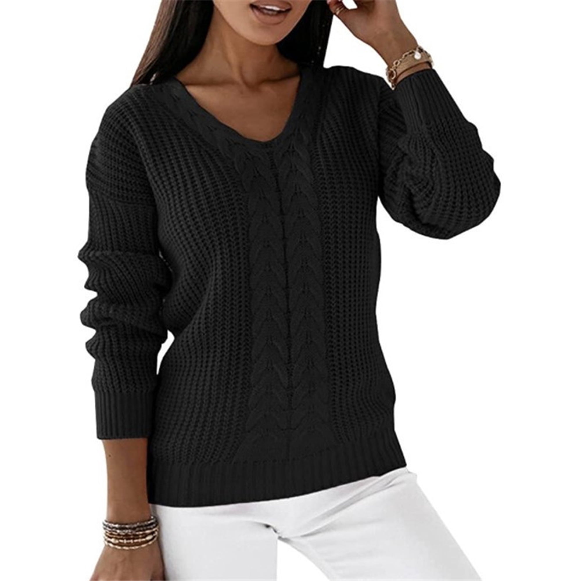 UKAP Women Jumper Tops Winter Warm Sweater V Neck Pullover Loose