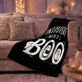 thumbnail image 6 of Spooky Ghost Introvert Boo Humor Playful Rustic Distressed, Festive Halloween Scene, Warm Flannel Blanket for Living Room and Reading Nook, Art Lovers Halloween Gift, Festive Home Decor, 6 of 9