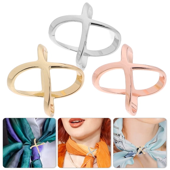 PENIKOKO 3Pcs Scarf Rings Elegant Design for Women Assorted -shaped Dates