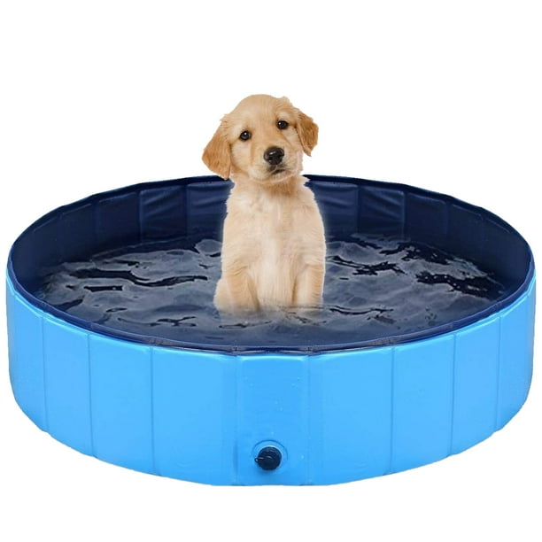 Foldable Dog Pool Hard Plastic Collapsible Pet Bath Tub for Puppy Small