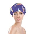 thumbnail image 2 of Star with a tail Shower Cap, Reusable Bath Hair Hat for all Hair Lengths Hair Cover with Elastic Band Double Waterproof Layers Bathing Hat, 2 of 5