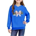 thumbnail image 4 of Lorytime Hoodies for Girls with Bows Boys Christmas Sweatshirt Long Sleeve Tops Drop Shoulder Cute Pullover Blue 11 Years, 4 of 4