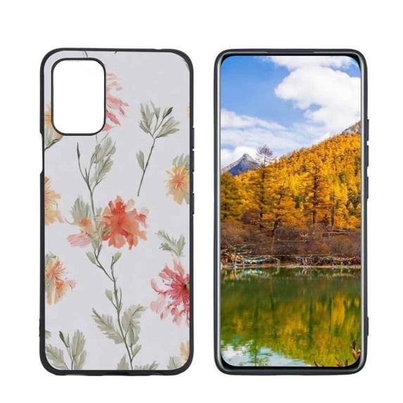 Compatible with LG Q52 Phone Case, Flowers-2 Case Men Women, Flexible Silicone Shockproof Case for LG Q52