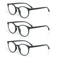 thumbnail image 3 of EYE ZOOM 3 Pack Retro Round Plastic Frame Reading Glasses for Men and Women, Black, +2.50, 3 of 5