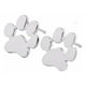thumbnail image 1 of EeaseMX Preciosos pendientes de botón para mujer con forma de huella de perro, de latón galvanizado, joyería de botón (plata), 1 of 7