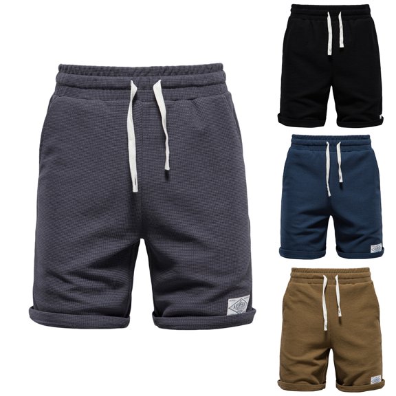 Men's Casual Solid Drawstring Straight Leg Shorts, Elastic Waist Pants, Lightweight Stretchy Quick Dry, Daily Beach Running Golf Streetwear Summer | Zenithor,Army Green L