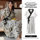 thumbnail image 2 of Vestido de dormir fino de seda helada para mujer, ropa de hogar de manga corta con cuello en V, longitud media, talla grande, puede usar al aire libre, dibujos animados de gato, verano, 2 of 5