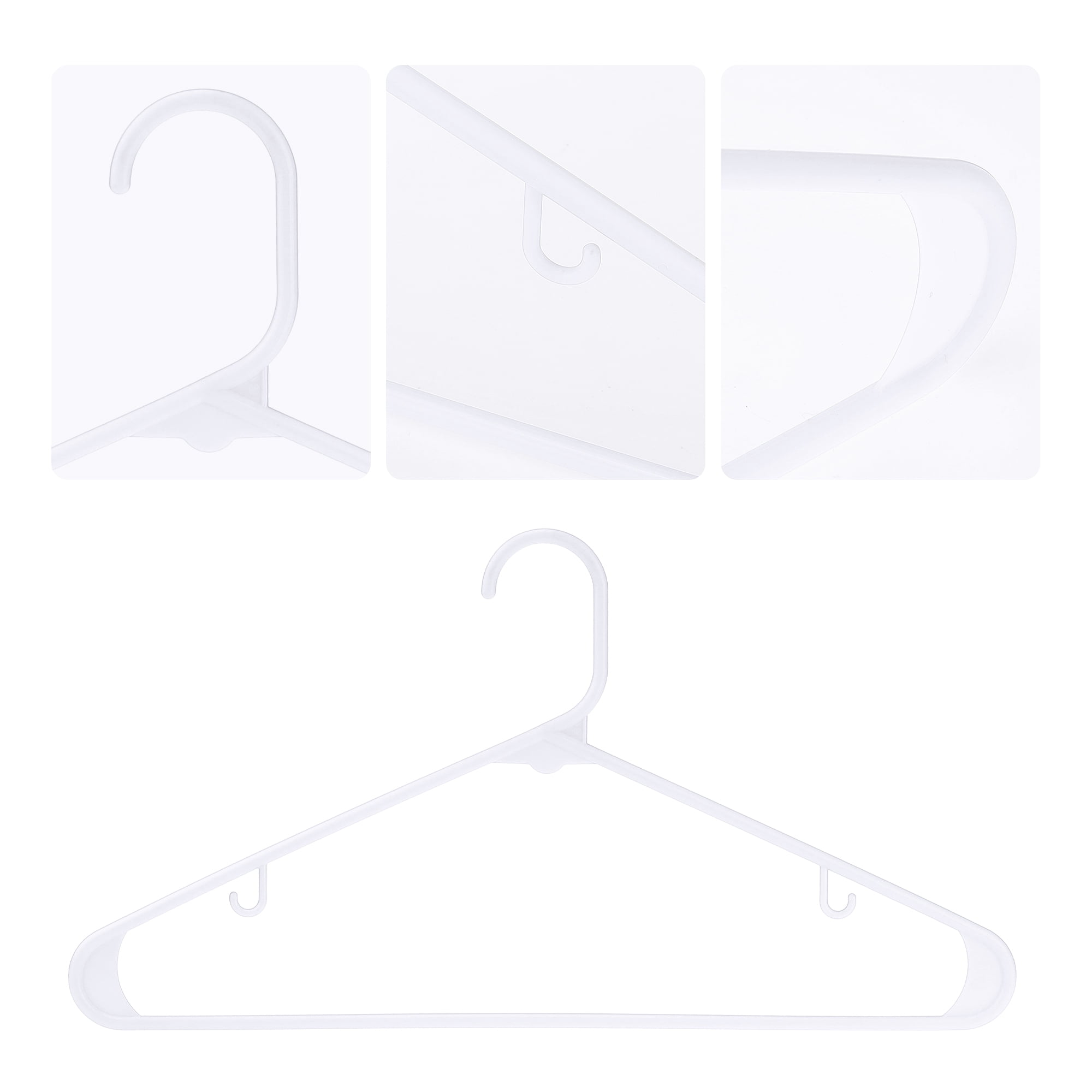 Unique Bargains Plastic Space Saving Clothes Hangers 20 Pcs White