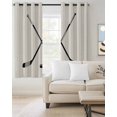 thumbnail image 2 of Beige Blackout Curtains, Light Blocking Print Window Curtains, Simple Gradient Ice Hockey Funny Sport Game Art Thermal Insulated Window Drapes for Living Room Kitchen Cafe 2 Panels, 104"W x 52"L, 2 of 9
