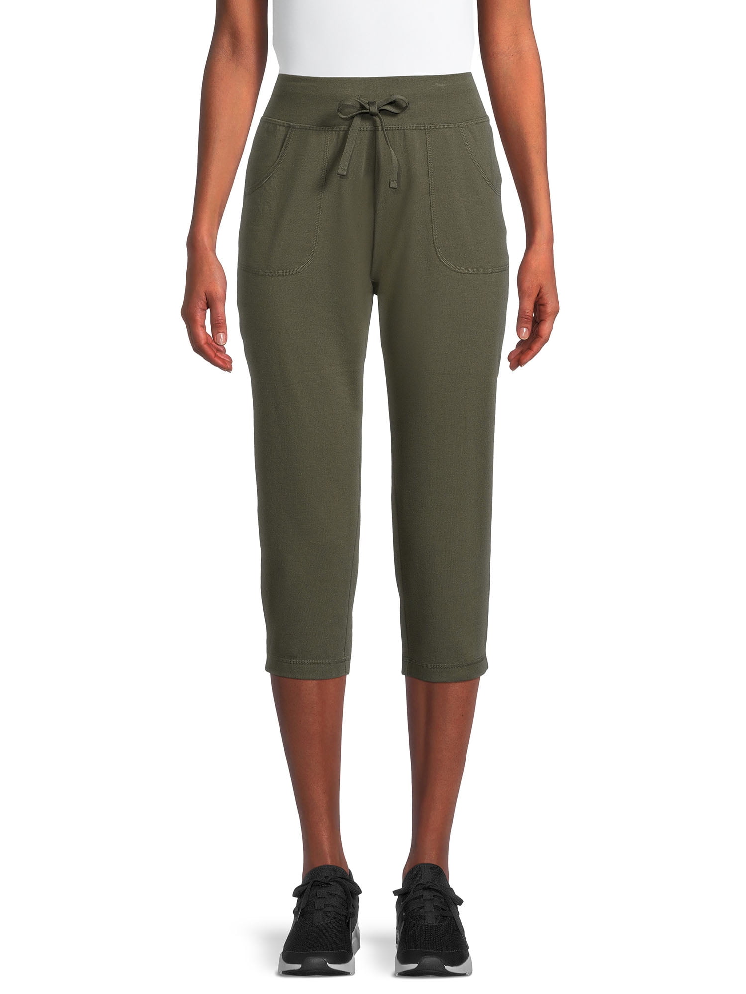 Athletic Works Athleisure Core Knit Capri Pants with Drawstring