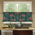thumbnail image 4 of Yayeee Kitchen Curtains Tier Set of 2 Light Filtering 57"x24" Over Sink Window Panels, Floral Christmas, 4 of 7