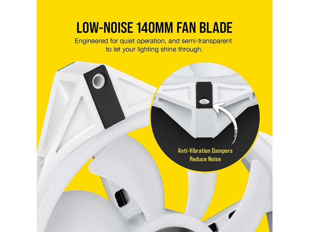 CORSAIR QL Series, iCUE QL140 RGB, 140mm RGB LED PWM White Fan