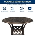 thumbnail image 6 of Hassch 35.4" Outdoor Dining Table, Patio Cast Aluminum Table, Round Bistro Table with 2" Umbrella Hole for Kitchen, Garden, Backyard, Bronze, 6 of 9