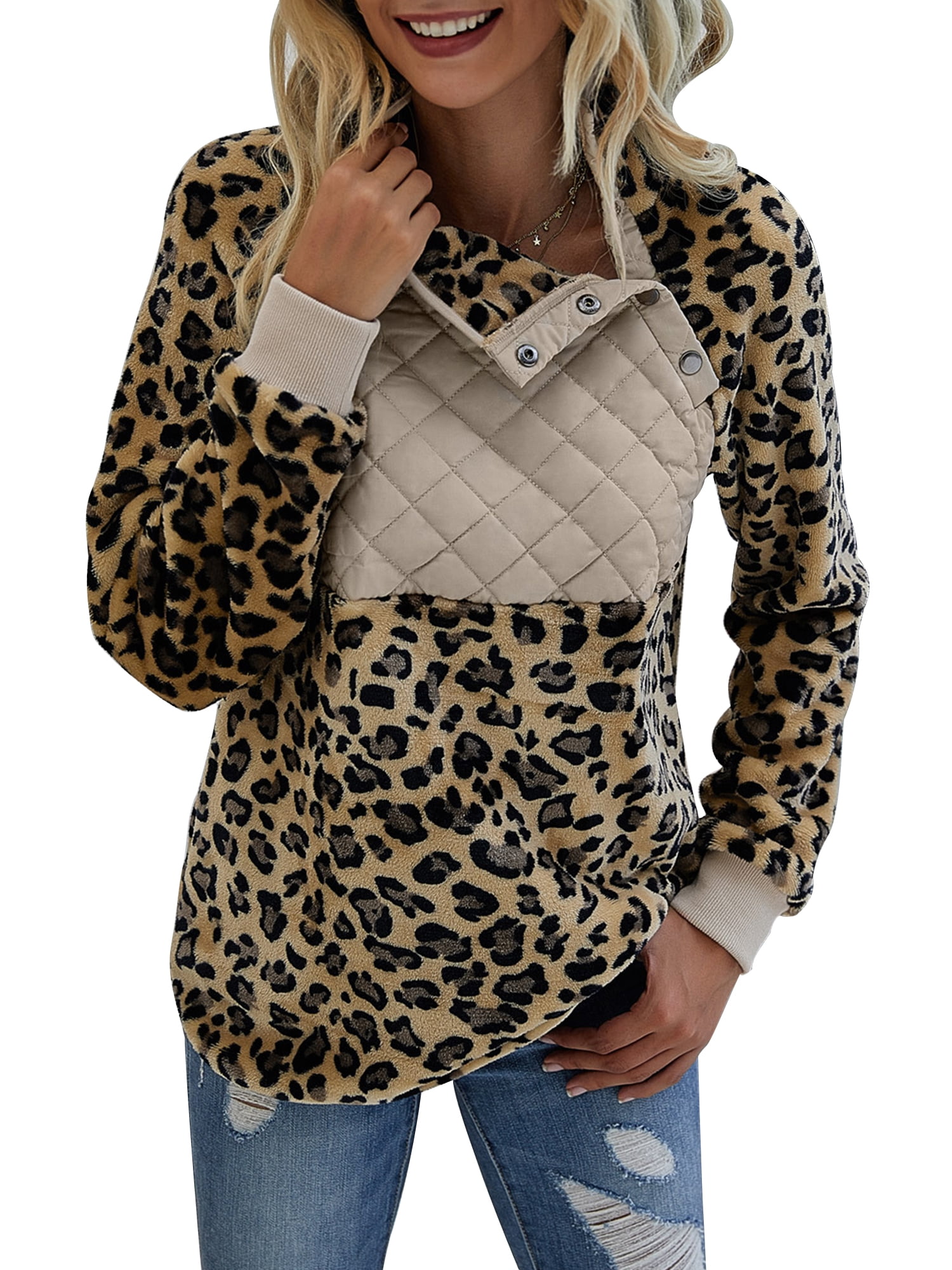 leopard print fluffy jumper