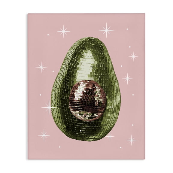 Stupell Industries Luminous Disco Avocado Food & Beverage Painting Wrapped Canvas Canvas Art Print Wall Art, 16 x 20