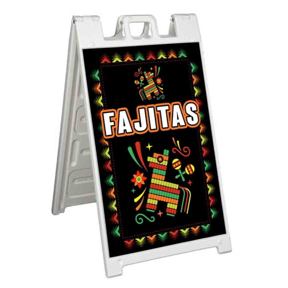 Fajitas (24" X 36") Standard A-Frame Signicade, Includes Decal Applied To Stand