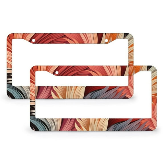 License Plate Frame Modern Trendy Car License Plate Frame 2 PCS Vibrant Colors Abstract Creative Watercolor Style Quality Aluminum Metal License Plate Frames for Girl Women Men Vehicles