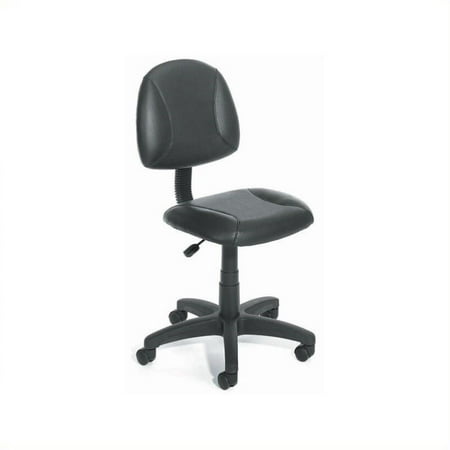 Pemberly Row Adjustable Black Leather Deluxe Posture Office Chair
