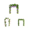 thumbnail image 4 of Bewildely Paquete de 4 guirnaldas artificiales para decoración de jardín, herramientas de decoración, glicina de seda, suministros de boda, flores Kits de decoración para fiestas Rosa Bewildely HA039650-02, 4 of 6