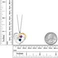 thumbnail image 2 of Gem Stone King Two Tone White Moissanite Purple Amethyst Blue Created Sapphire `Forever in My Heart` Engraved Pendant Necklace for Women (1.34 cttw, Heart Shape 5MM, 18 inch Chain), 2 of 3