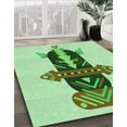 thumbnail image 3 of Ahgly Company Machine Washable Indoor Square Transitional Green Area Rugs, 7' Square, 3 of 7