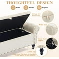 thumbnail image 4 of 51" Storage Ottoman Bench, End of Bed Bench for Bedroom, Storage Ottomans for Foot of Bed, Chenille Upholstered Benches, Window Benches for Living Room, Entryway, Beige, 4 of 8